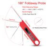 Digital Meat Thermometer BPA Free Cooking BBQ Thermometer w/ Instant Read LCD Backlight Foldable Probe for Food Baking Liquid Meat