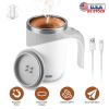 Auto Stirring Coffee Mug with Lid Automatic Magnetic Self Mixing Cup Rechargeable Portable Stainless Steel Mixing Cup for Coffee Tea Milk Cocoa