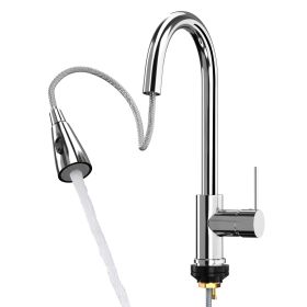 Automatic Touch Sensor Faucet Single Handle Pull Out Sink Faucet with Hot Cold Water Control