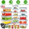 44Pieces Plastic Food Storage Containers with Lids Airtight Leak-Proof Reusable Meal Prep Containers Lunch Container With Labels Marker for Kitchen St