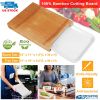 Bamboo Cutting Board with Sliding Draw Tray BPA-free Anti-bacterial Chopping Board