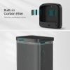 Black 13-Gallon Kitchen Trash Can with Motion Sensor Lid and Carbon Filter