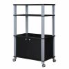 Modern 3-Shelf Kitchen Baker’s Rack Cart on Wheels in Black Wood Finish