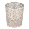1.3 Gallon Metal Floral Pattern Trash Can Waste Basket in Silver