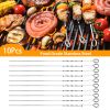 10Pcs BBQ Skewers 16" inch Kabob Skewers V-Shape Stainless Steel Shish Kebab Sticks Reusable Barbecue Skewers Set BBQ Grill Skewers for Meat Shrimp Ch