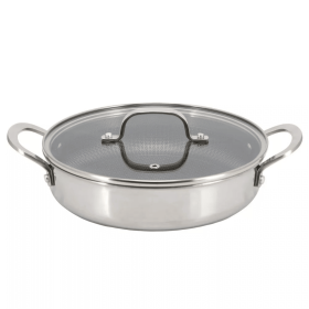 Better Chef 9-Inch 3-Ply Stainless Steel Nonstick Deep Fry Pan with Lid