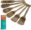 Pakkawood 6-Piece Wooden Cooking Utensil Set - HOWHONG Wood Kitchen Utensil Set, Wooden Spoons for Cooking and Serving