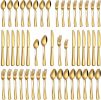40-piece gold and silver cutlery set, 8-person stainless steel cutlery set, food-grade knives, forks and spoons.