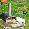 VEVOR Portable Outdoor Oven, 12-inch Pizza Oven, Pellet & Chips & Charcoal Tri-Fuel, Iron Spray Pizza Grill, Includes Pizza Stone, Waterproof Cover