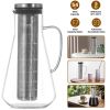 Cold Brew Coffee Maker Iced Tea Maker Pitcher Glass Coffee Pot Brewing Glass Carafe Tea Infuser Coffee Kettle with Removable Fine-Mesh Filter Dishwash