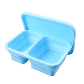 Reusable Pizza Storage Container with  Microwavable Serving Trays - Adjustable Pizza Slice Container to Organize & Save Space - BPA Free, Microwa (Color: lake blue, size: 1020ML)