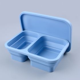 Reusable Pizza Storage Container with  Microwavable Serving Trays - Adjustable Pizza Slice Container to Organize & Save Space - BPA Free, Microwa (Color: Blue, size: 1020ML)